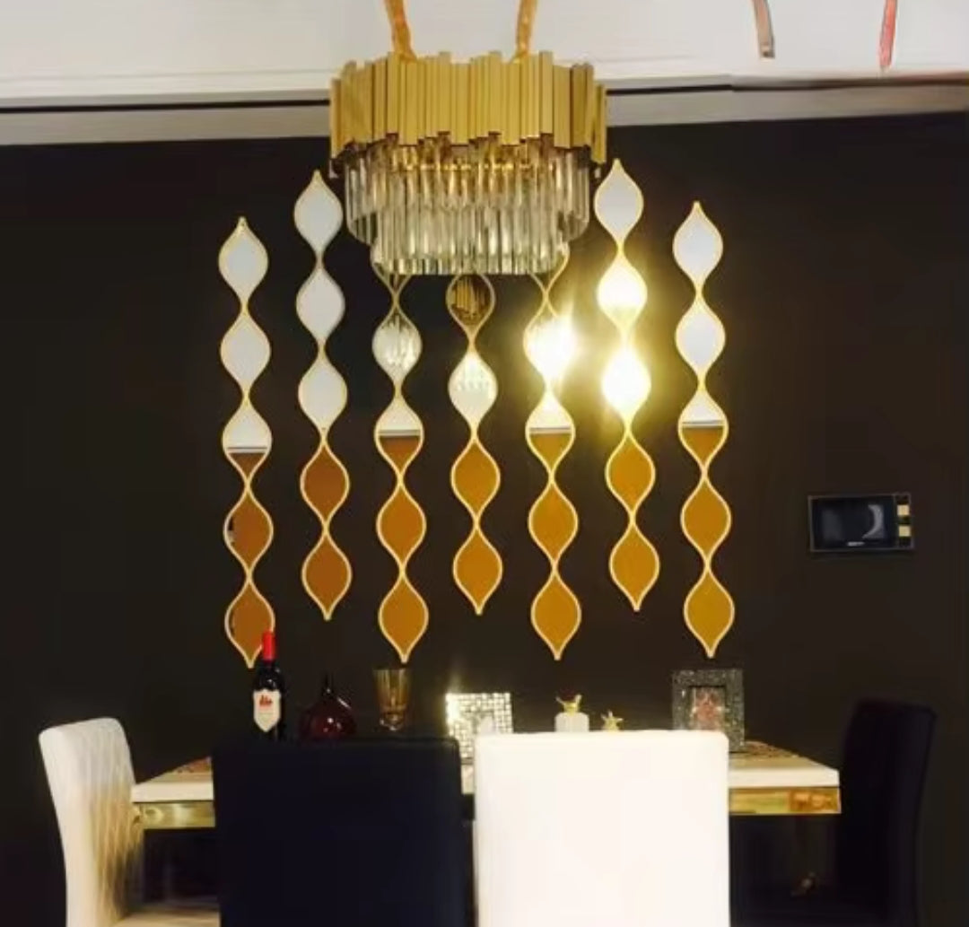 3 in 1 Wavy Decor Mirrors | Elegant Wall Mirrors Available in Gold & Silver