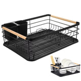 Advanced Black Dish Rack Organizer Space Saving Kitchen Storage Solution
