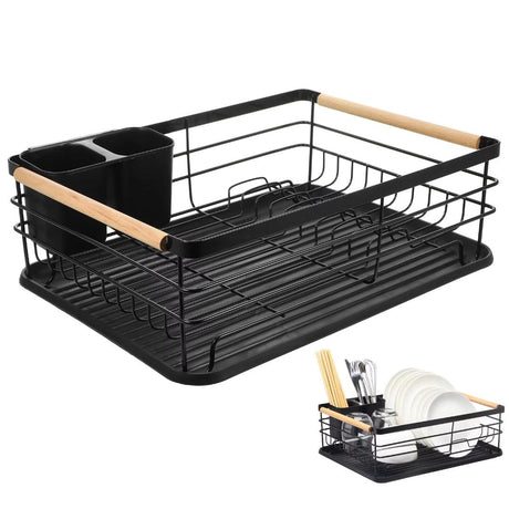 Advanced Black Dish Rack Organizer Space Saving Kitchen Storage Solution- Furaha Finds Kenya