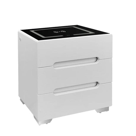 Intelligent Smart Bedside Table with LED Lighting Wireless Charging for Smartphones and Gadgets