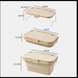 3in1 Foldable Collapsible Camping Hand Basket Picnic Basket | Converts to Table, Storage Unit, and Cutting Board