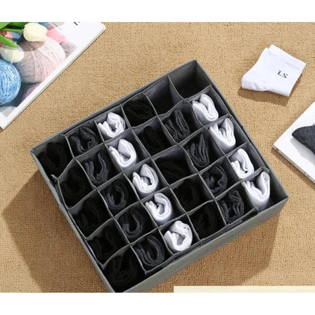 30 Grid Innerwear Storage Organizer Foldable Non Woven Fabric Cabinet Drawer Divider for Underwear Socks Ties & More- Furaha Finds Kenya