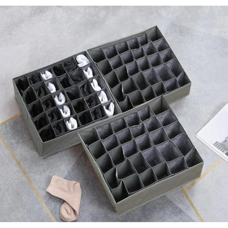 30 Grid Innerwear Storage Organizer Foldable Non Woven Fabric Cabinet Drawer Divider for Underwear Socks Ties & More- Furaha Finds Kenya
