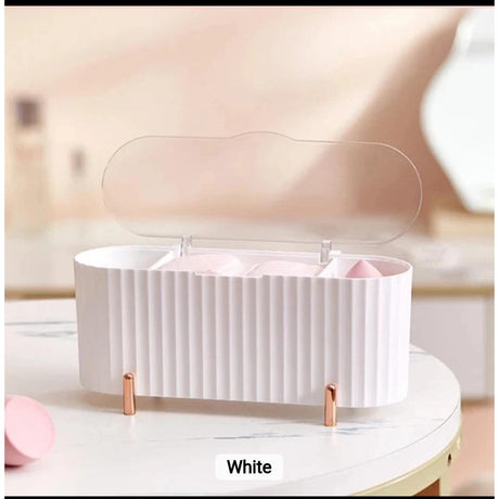Cosmetics Storage Box | DustProof Makeup Organizer for Cotton Pads, Swabs, Beauty Egg Holder, Bathroom Jewelry Organizer- Furaha Finds Kenya