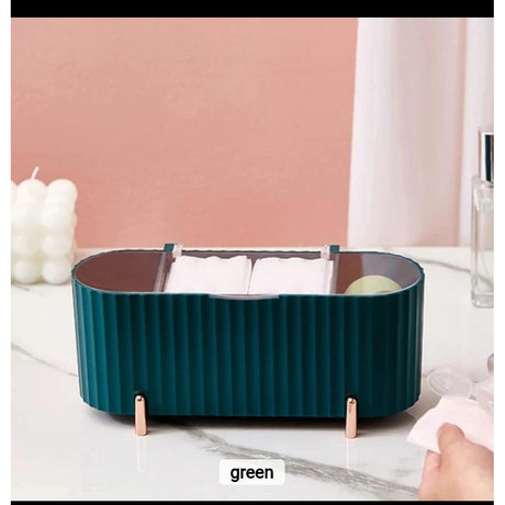 Cosmetics Storage Box | DustProof Makeup Organizer for Cotton Pads, Swabs, Beauty Egg Holder, Bathroom Jewelry Organizer- Furaha Finds Kenya