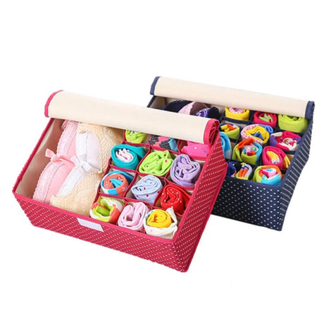 13Grid Undergarment Organizer with Lid 3 in 1 Closet Organizer for Bras, Socks, Boxers, and Underwear (31cm x 26cm x 12cm)- Furaha Finds Kenya