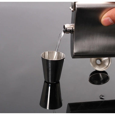 Stainless Steel Whiskey Flask with Two Tot Glasses 200ml Pocket Flask Set for Travel, Camping, and Outdoor Use (Silver)- Furaha Finds Kenya