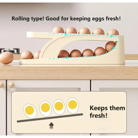 Space Saving Egg Dispenser Holds Up to 14 Eggs, Durable Egg Holder for Kitchen Organization.- Furaha Finds Kenya