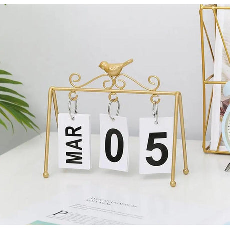 Elegant Desk Calendar Available in Black and Gold, Perfect for Home or Office Organization