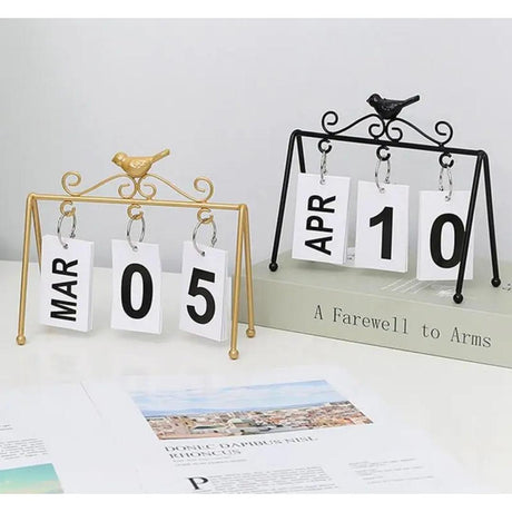 Elegant Desk Calendar Available in Black and Gold, Perfect for Home or Office Organization