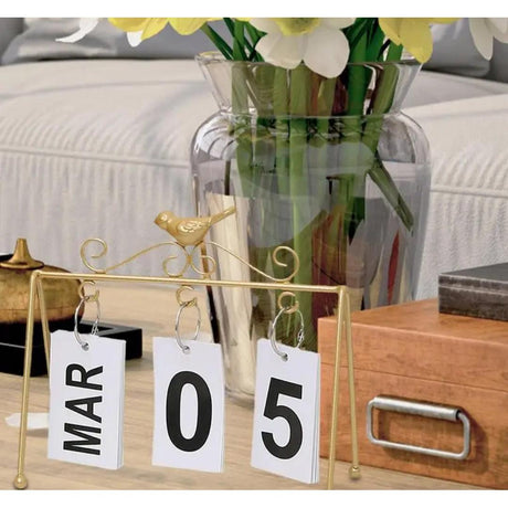 Elegant Desk Calendar Available in Black and Gold, Perfect for Home or Office Organization