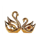 2 Piece Decorative Swan Figurines Elegant Home Decor Set for Living Room, Bedroom, or Office