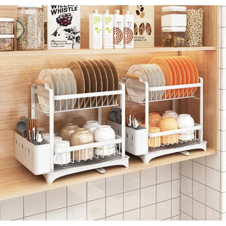 High Quality Classy Dish Rack Rust Resistant Kitchen Organizer with Cutlery Holder and Dish Drainer- Furaha Finds Kenya