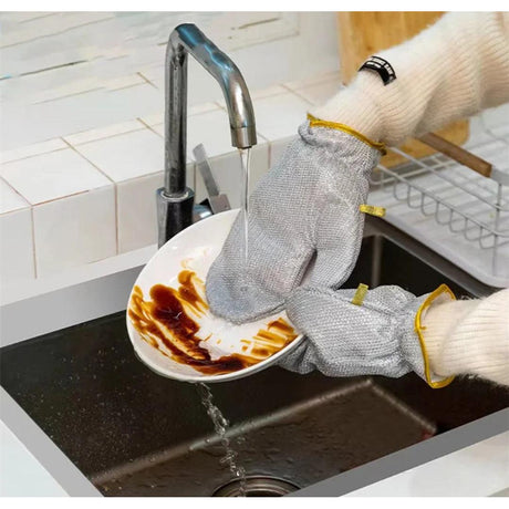 Waterproof Lining Multi Use Steel Wire Dishwashing Gloves Heat Insulation, High Quality Kitchen Gloves (1 Pair)- Furaha Finds Kenya