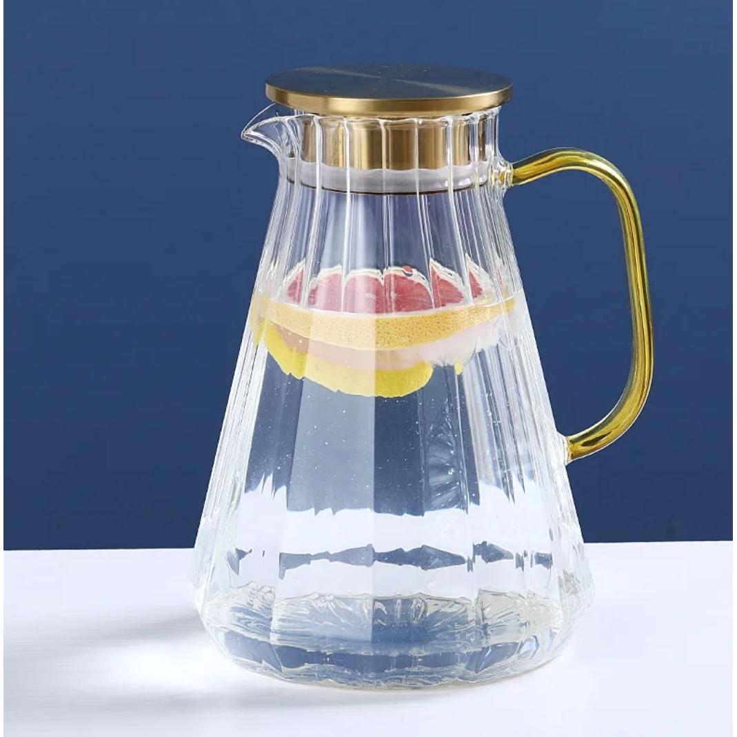 Glass Decanter Kettle Cups Set Large|Capacity Thermo Bottle for Coffee, Tea, Water, Juice, and Milk with Filter Jug