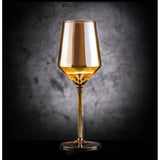 Elegant Gold Shapely Wine Glass Large 539ml Capacity, Premium Glassware for Special Occasions