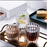 Stripe Double Wall Glass Mug Heat Resistant for Tea Coffee Milk Juice Espresso & Whisky- Furaha Finds Kenya