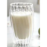 Stripe Double Wall Glass Mug Heat Resistant for Tea Coffee Milk Juice Espresso & Whisky- Furaha Finds Kenya