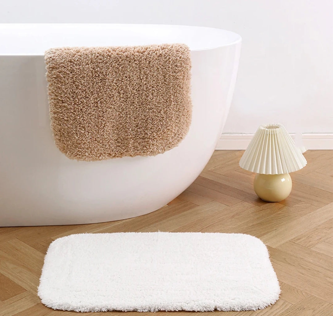 Furaha Finds Premium Quality 100% Cotton Bath/Bedside Mat  Soft, absorbent, and non slip 80cm x 50cm rug for bathrooms, bedrooms, and entryways.