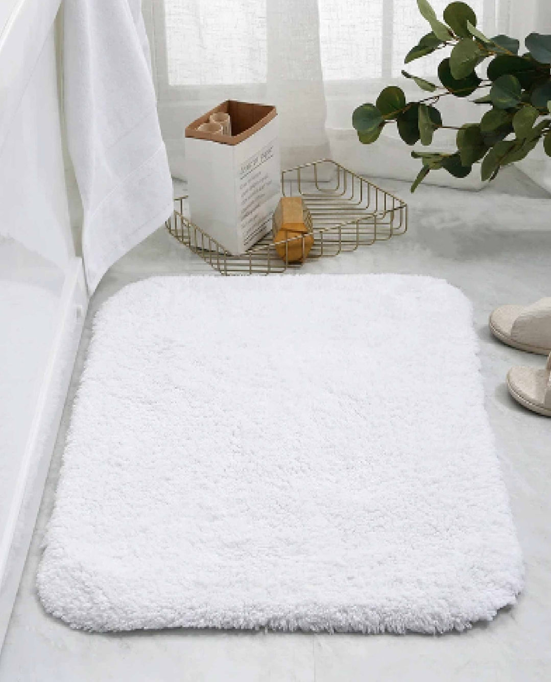 Furaha Finds Premium Quality 100% Cotton Bath/Bedside Mat  Soft, absorbent, and non slip 80cm x 50cm rug for bathrooms, bedrooms, and entryways.