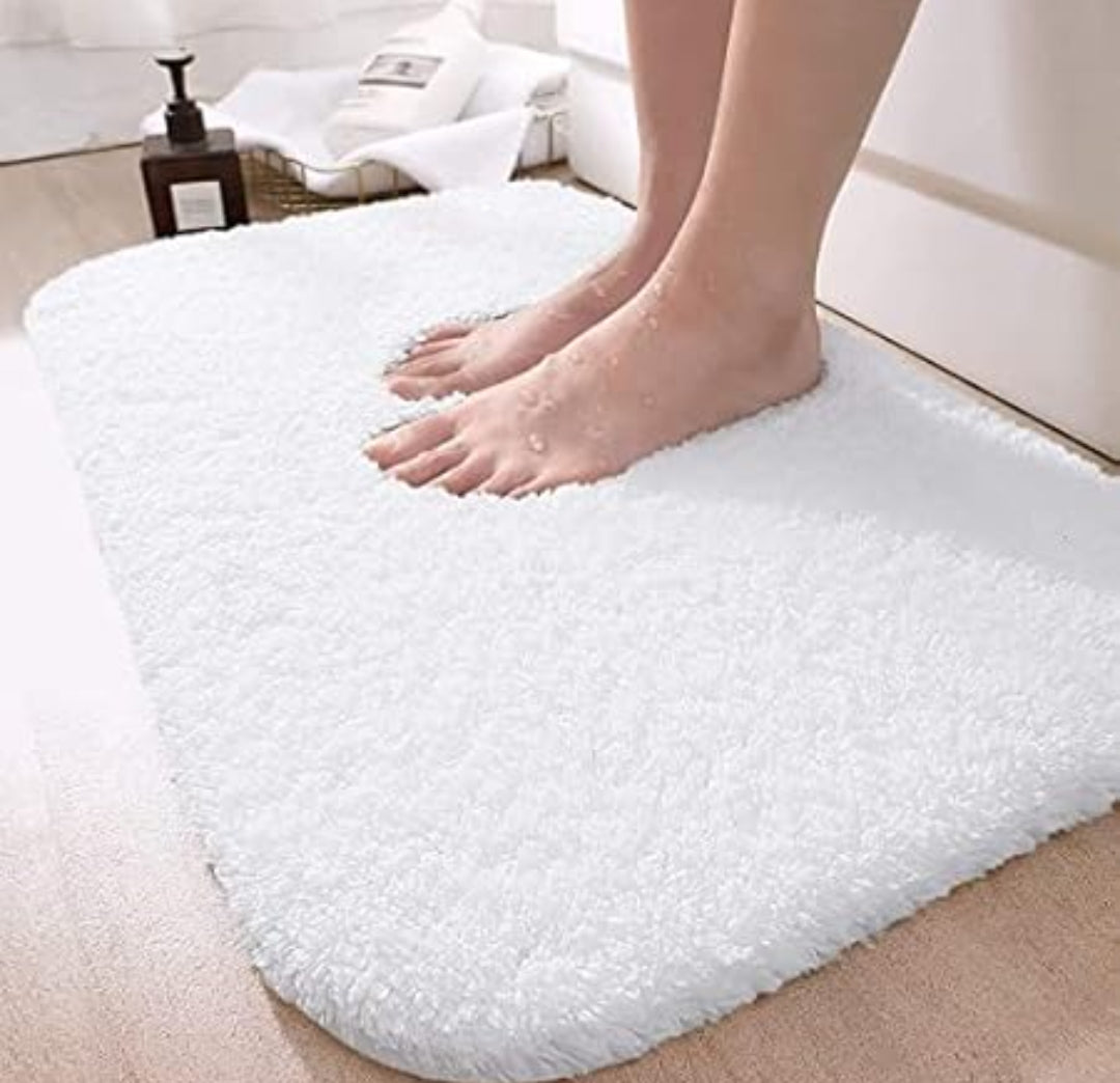 Furaha Finds Premium Quality 100% Cotton Bath/Bedside Mat  Soft, absorbent, and non slip 80cm x 50cm rug for bathrooms, bedrooms, and entryways.