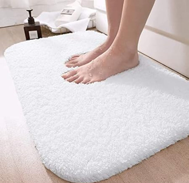 Furaha Finds Premium Quality 100% Cotton Bath/Bedside Mat  Soft, absorbent, and non slip 80cm x 50cm rug for bathrooms, bedrooms, and entryways.