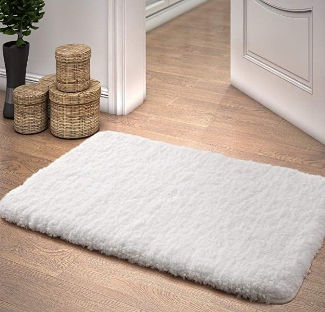 Furaha Finds Premium Quality 100% Cotton Bath/Bedside Mat  Soft, absorbent, and non slip 80cm x 50cm rug for bathrooms, bedrooms, and entryways.