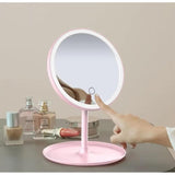 Smart Touch LED Light Portable Mirror Adjustable Brightness & Compact Design