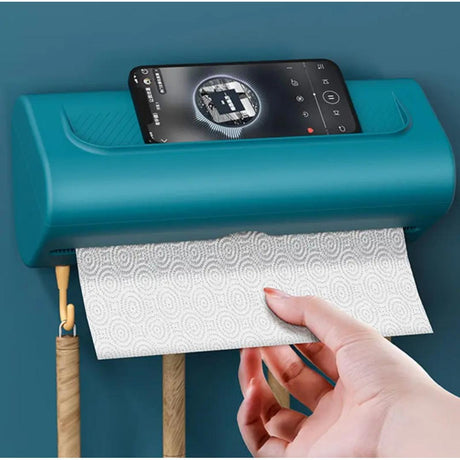 3 in 1 Kitchen Tissue and Cling Foil Dispenser Wall Mounted Roll Holder for Cling Film, Foil, and Paper Towels- Furaha Finds Kenya