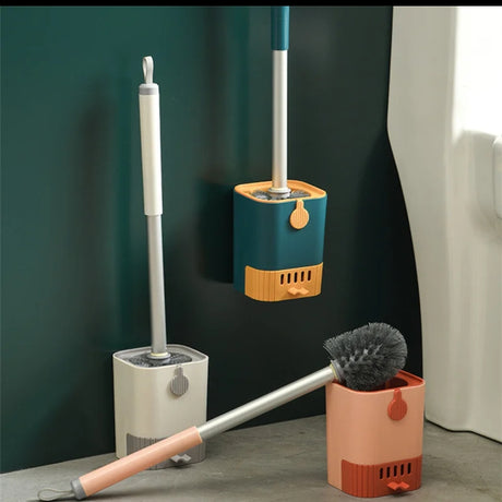 Wall Mounted Long Handle Toilet Cleaning Brush Flexible No Dead Corner Toilet Bowl Cleaner