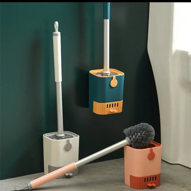 Wall Mounted Long Handle Toilet Cleaning Brush Flexible No Dead Corner Toilet Bowl Cleaner