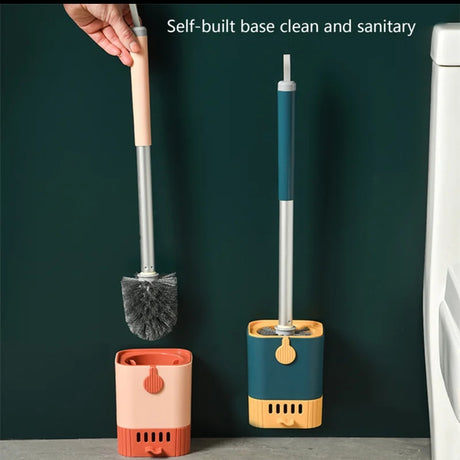 Wall Mounted Long Handle Toilet Cleaning Brush Flexible No Dead Corner Toilet Bowl Cleaner