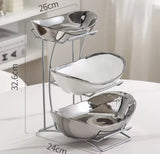 Furaha Finds Nordic Ceramic Fruit and Snack Stand Elegant Multi Tier Display for Home, Kitchen, and Parties