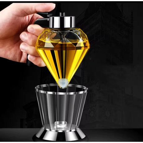 Exquisite Diamond Honey|Oil Dispenser | 200ml Glass + PP | Drip Free Dispenser for Olive Oil, Honey, Vinegar, Liquid Condiments- Furaha Finds Kenya