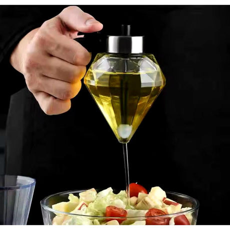 Exquisite Diamond Honey|Oil Dispenser | 200ml Glass + PP | Drip Free Dispenser for Olive Oil, Honey, Vinegar, Liquid Condiments- Furaha Finds Kenya