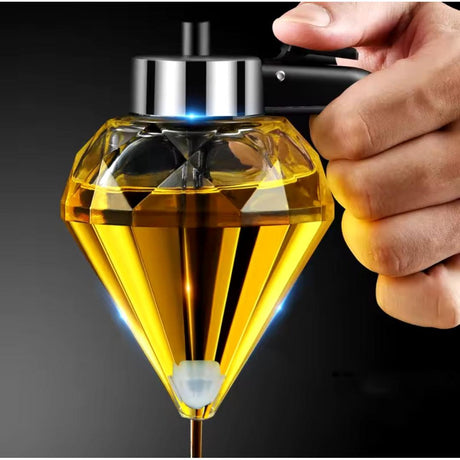 Exquisite Diamond Honey|Oil Dispenser | 200ml Glass + PP | Drip Free Dispenser for Olive Oil, Honey, Vinegar, Liquid Condiments- Furaha Finds Kenya