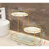 Light Luxury Storage Shelf Cosmetics & Toiletries Organizer, Perfume Display Rack, Bathroom & Desktop Storage (White, Black)