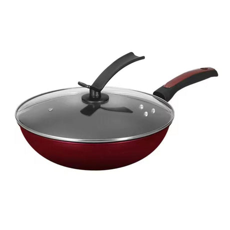 Non Stick Deep Frying Pan with Glass Lid Versatile Skillet for Sautéing, Frying, and Cooking- Furaha Finds Kenya