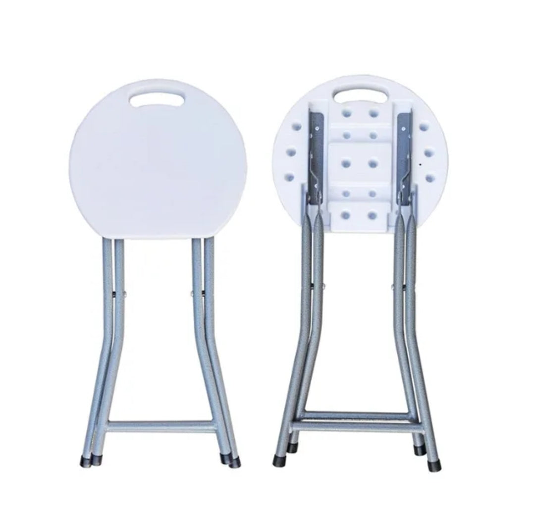 Outdoor Foldable Stools with Table Set  4 Lightweight Portable Folding Stools & Foldable Table.