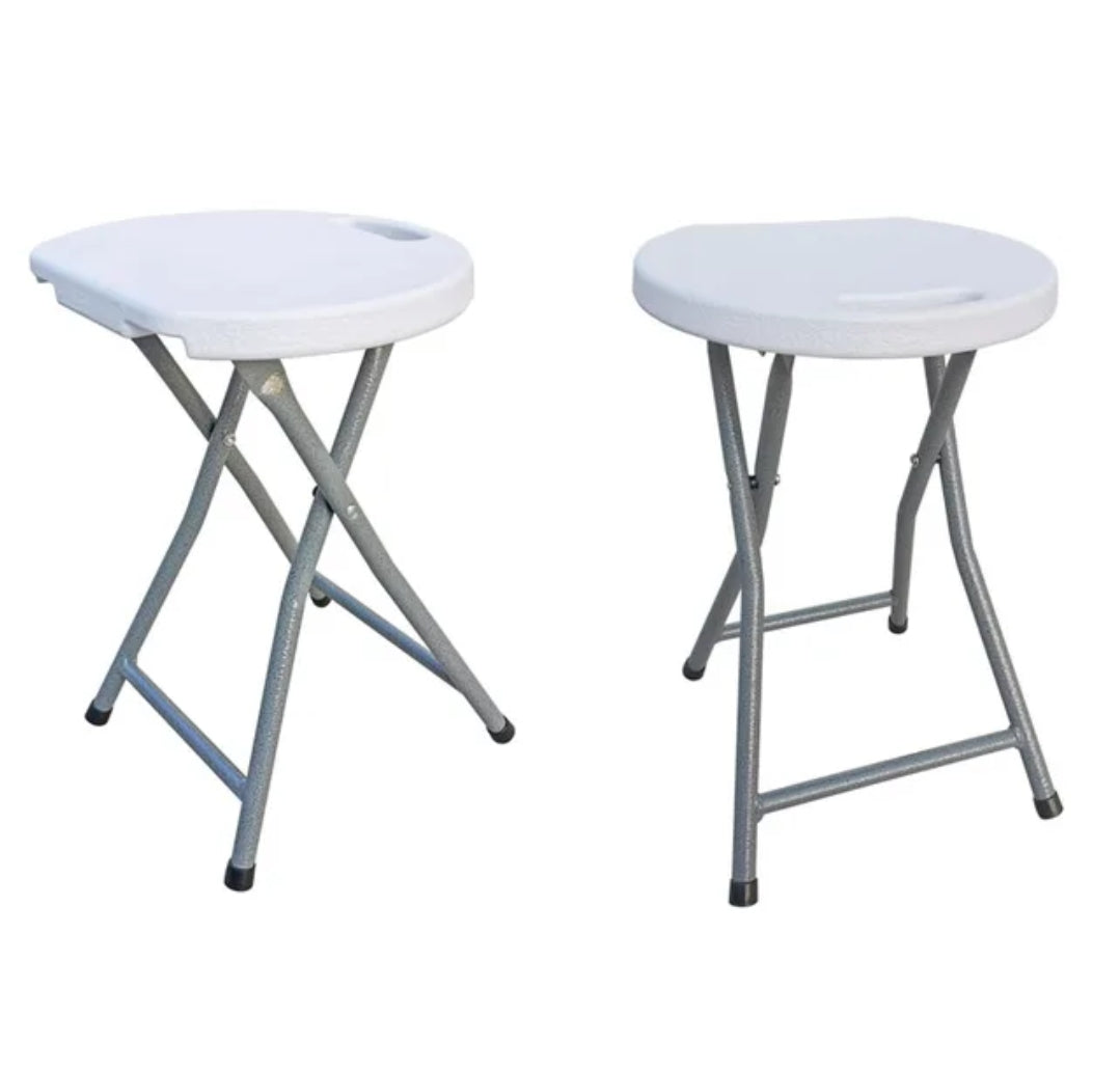 Outdoor Foldable Stools with Table Set  4 Lightweight Portable Folding Stools & Foldable Table.
