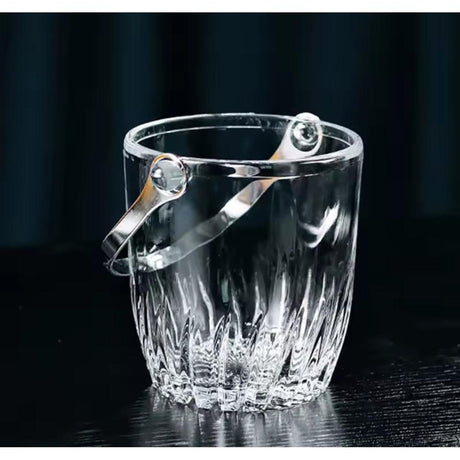 2 Piece Hard Glass Ice Bucket Set