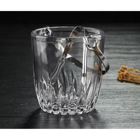 2 Piece Hard Glass Ice Bucket Set
