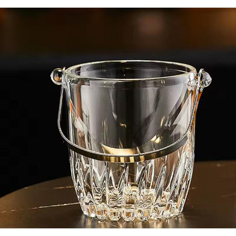 2 Piece Hard Glass Ice Bucket Set