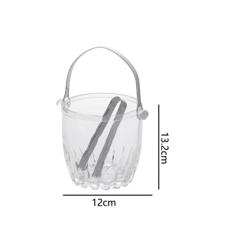 2 Piece Hard Glass Ice Bucket Set
