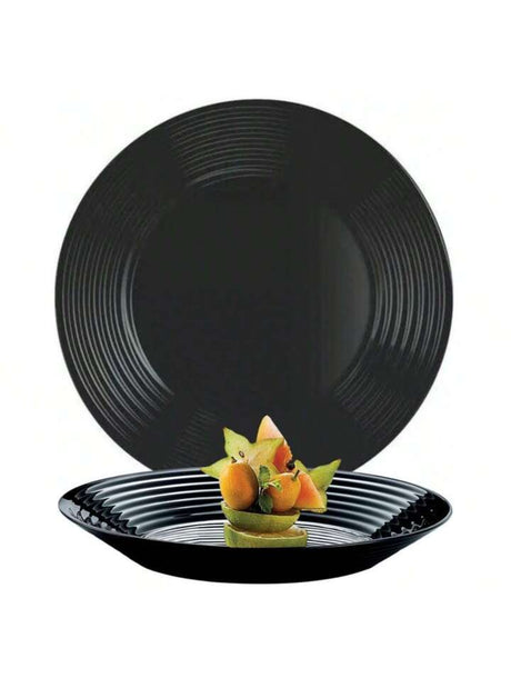 Furaha Finds Luminarc Harena Black Dinner Plate 27cm Set of 6 Pcs Elegant Tableware