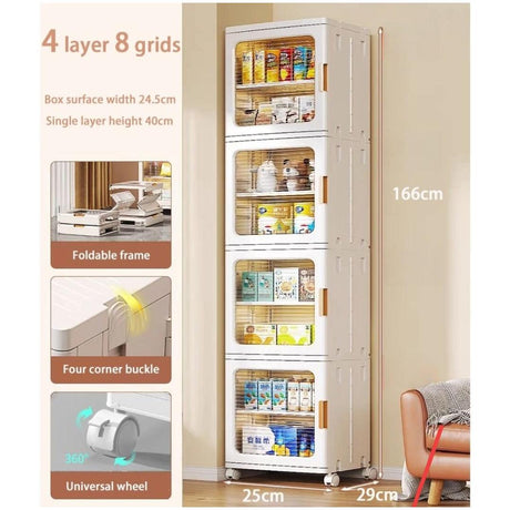 Storage Multilayer Cabinet with 3 Compartments Adjustable Length (61-90cm) | 166cm (H) x 29cm (W) x 37cm (D)- Furaha Finds Kenya