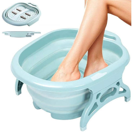 Foldable Sink Foot Tub Soaking Bucket & Massager Basin