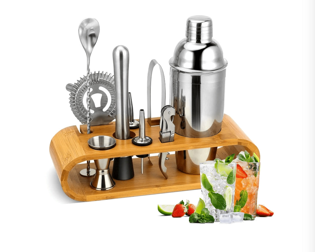 12 Piece Bar Tool Set with Stand Premium Bartending Essentials- Furaha Finds Kenya
