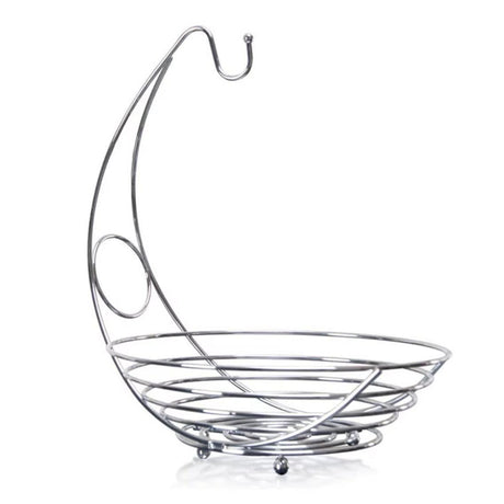 Stainless Steel Banana Rack - 40cm Height, Silver Finish Size: 40cm height, 28cm base diameter- Furaha Finds Kenya