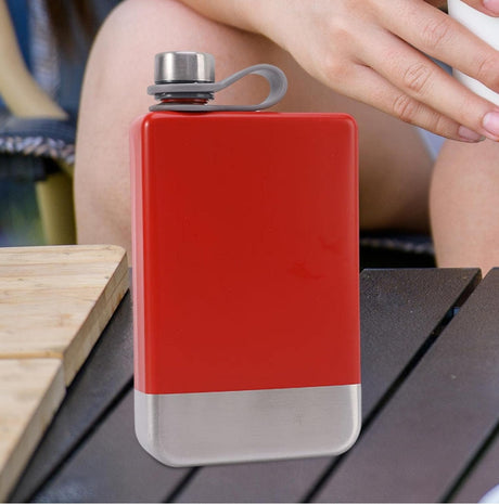 Portable Stainless Steel Whisky Hip Flask Red- Furaha Finds Kenya